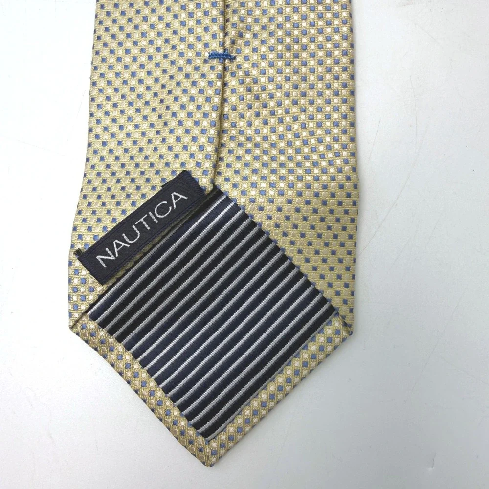 Nautica Necktie Mens OS Geometric Silk Preppy Minimalist Professional